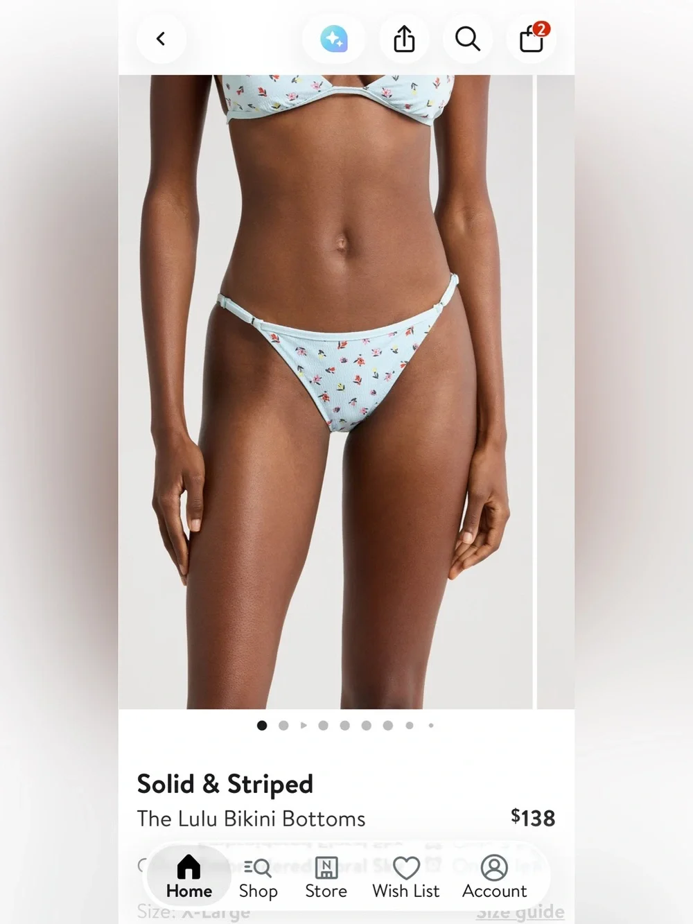 Light Blue Floral Triangle Bikini Set from SOLID & STRIPED WITH Matching Shorts!